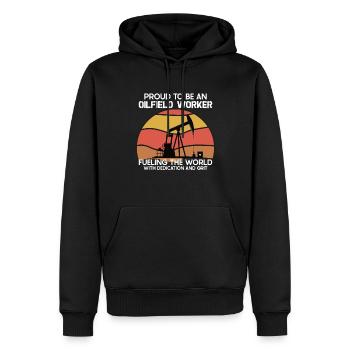 Spinfield Wife Roughneck Oil Drilling Frac crew - Sweat à capuche Premium bio Homme - noir - Devant - Nico (187cm)