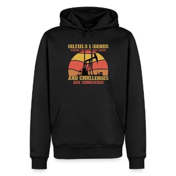 Spinfield Wife Roughneck Oil Drilling Frac crew - Sweat à capuche Premium bio Homme - noir - Devant - Nico (187cm)