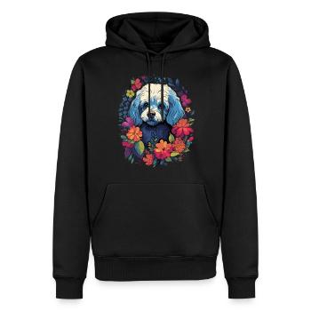 Bichon Frise Chien Cadeau - Sweat à capuche Premium bio Homme - noir - Devant - Nico (187cm)