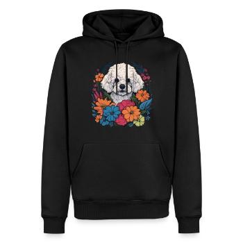 Bichon Frise Chien Cadeau - Sweat à capuche Premium bio Homme - noir - Devant - Nico (187cm)