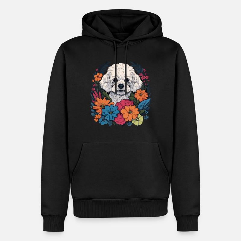 Bichon Frise Chien Cadeau - Sweat à capuche Premium bio Homme - noir