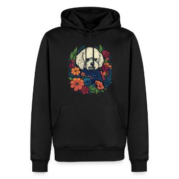Bichon Frise Chien Cadeau - Sweat à capuche Premium bio Homme - noir - Devant - Nico (187cm)