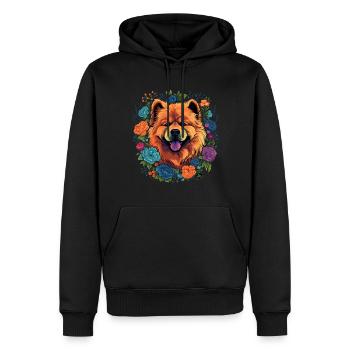 Chow Chow Chien Cadeau - Sweat à capuche Premium bio Homme - noir - Devant - Nico (187cm)