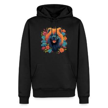 Chow Chow Chien Cadeau - Sweat à capuche Premium bio Homme - noir - Devant - Nico (187cm)