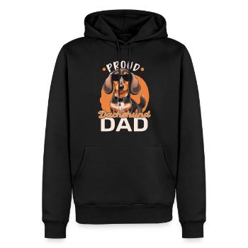 Fier papa teckel - Sweat à capuche Premium bio Homme - noir - Devant - Nico (187cm)
