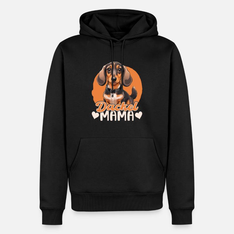 Dackel Mama - Männer Premium Bio Hoodie - Schwarz