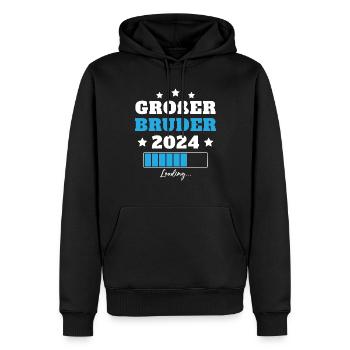 Großer Bruder 2024 Geschenkidee - Männer Premium Bio Hoodie - Schwarz - Vorne - Nico (187cm)