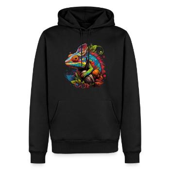 Chameleon Colorful - Men’s Premium Organic Hoodie - black - Front - Nico (187cm)