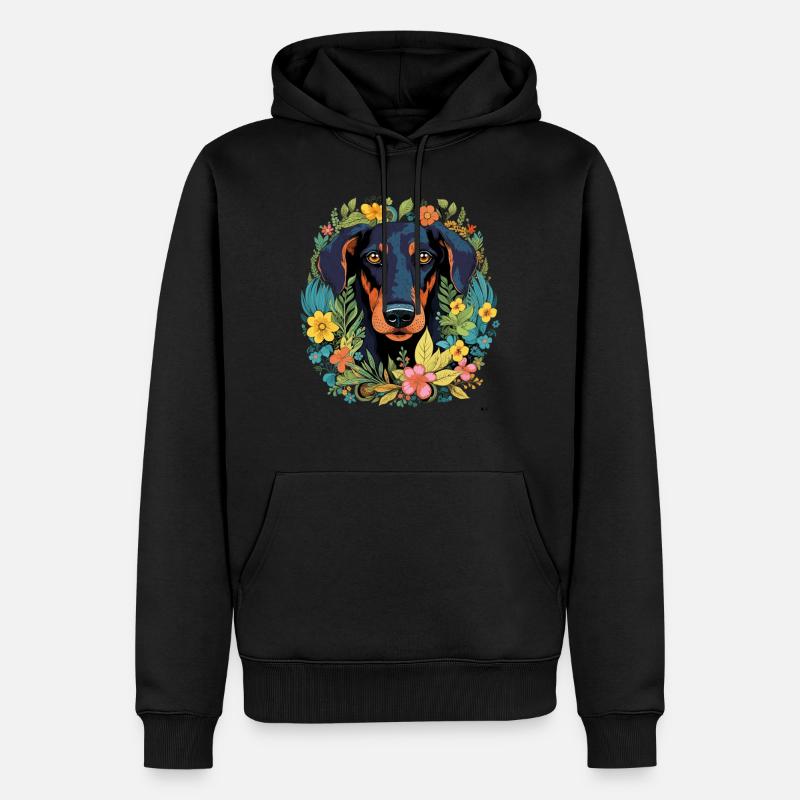 Dobermann Hund Geschenk - Männer Premium Bio Hoodie - Schwarz