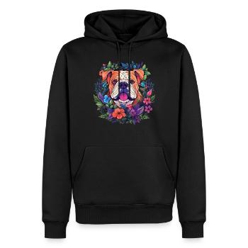 Englische Bulldogge Hund Geschenk - Männer Premium Bio Hoodie - Schwarz - Vorne - Nico (187cm)