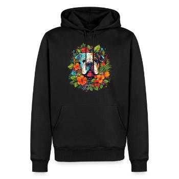 Englische Bulldogge Hund Geschenk - Männer Premium Bio Hoodie - Schwarz - Vorne - Nico (187cm)