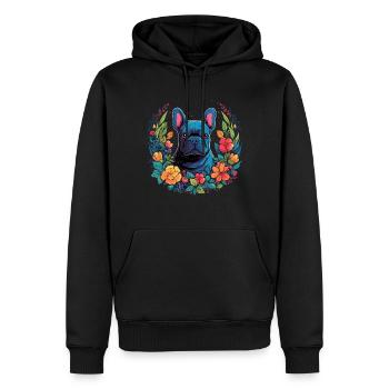 Frenchie Chien Bulldog Français Cadeau - Sweat à capuche Premium bio Homme - noir - Devant - Nico (187cm)