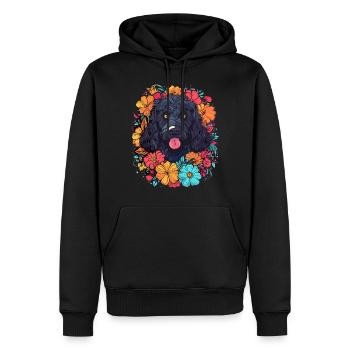 Portuguese Water Dog Dog Gift - Men’s Premium Organic Hoodie - black - Front - Nico (187cm)