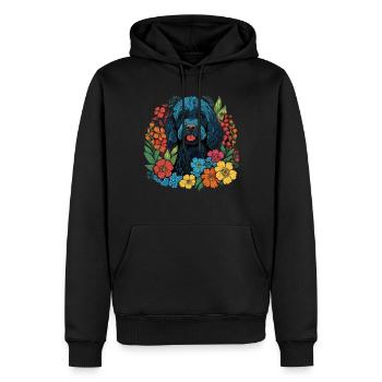 Portuguese Water Dog Dog Gift - Men’s Premium Organic Hoodie - black - Front - Nico (187cm)