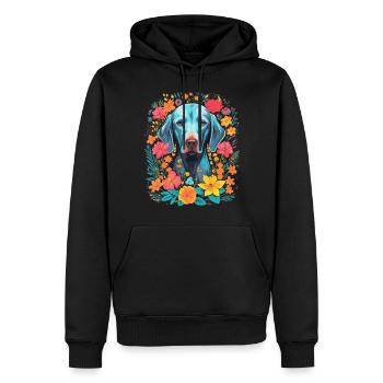 Weimaraner Hund Geschenk - Männer Premium Bio Hoodie - Schwarz - Vorne - Nico (187cm)