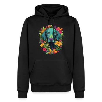 Weimaraner Hund Geschenk - Männer Premium Bio Hoodie - Schwarz - Vorne - Nico (187cm)