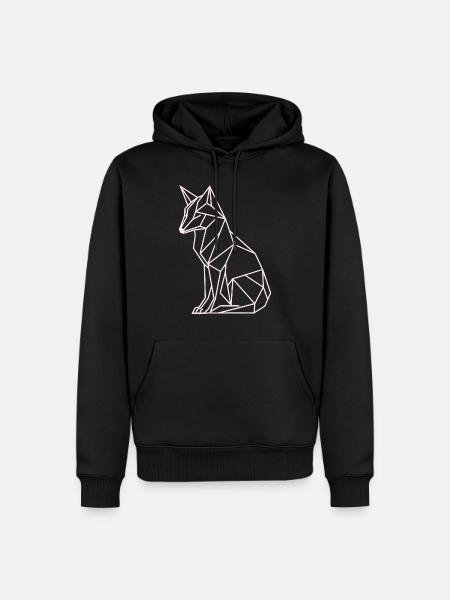 Lineart Polar Bear - Men’s Premium Organic Hoodie - black