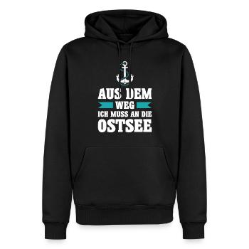 Ostsee Moin Meer See Urlaub Norden Anker Geschenk - Männer Premium Bio Hoodie - Schwarz - Vorne - Nico (187cm)