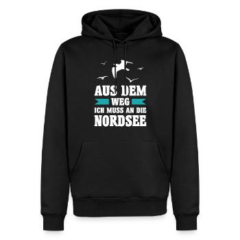 Nordsee Meer Möwe Möwen Urlaub Norden See Geschenk - Männer Premium Bio Hoodie - Schwarz - Vorne - Nico (187cm)