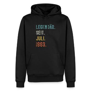60 Geburtstag 60 Jahre Legendär seit Juli 1963 - Männer Premium Bio Hoodie - Schwarz - Vorne - Nico (187cm)