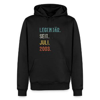 20 Geburtstag 20 Jahre Legendär seit Juli 2003 - Sweat à capuche Premium bio Homme - noir - Devant - Nico (187cm)