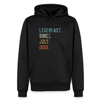 60 Geburtstag 60 Jahre Legendär seit Juli 1963 - Männer Premium Bio Hoodie - Schwarz - Vorne - Nico (187cm)