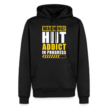 Hiit Workout Training Motivation HIIT Hard Train - Men’s Premium Organic Hoodie - black - Front - Nico (187cm)