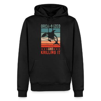 Orca-nisé et krilling - Sweat à capuche Premium bio Homme - noir - Devant - Nico (187cm)