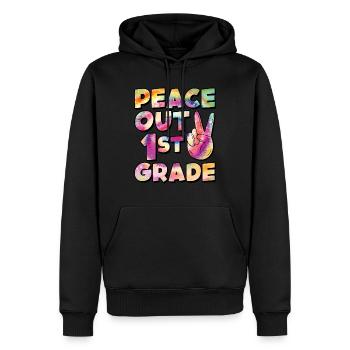 Peace Out 1. Klasse Letzter Schultag - Männer Premium Bio Hoodie - Schwarz - Vorne - Nico (187cm)