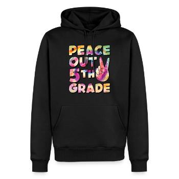 Peace Out 1. Klasse Letzter Schultag - Männer Premium Bio Hoodie - Schwarz - Vorne - Nico (187cm)