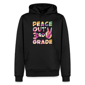 Peace Out 1. Klasse Letzter Schultag - Männer Premium Bio Hoodie - Schwarz - Vorne - Nico (187cm)