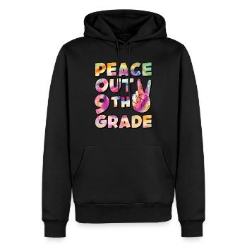 Peace Out 1. Klasse Letzter Schultag - Männer Premium Bio Hoodie - Schwarz - Vorne - Nico (187cm)