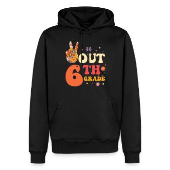 Peace Out 1. Klasse Letzter Schultag - Männer Premium Bio Hoodie - Schwarz - Vorne - Nico (187cm)
