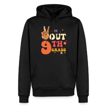 Peace Out 1. Klasse Letzter Schultag - Männer Premium Bio Hoodie - Schwarz - Vorne - Nico (187cm)