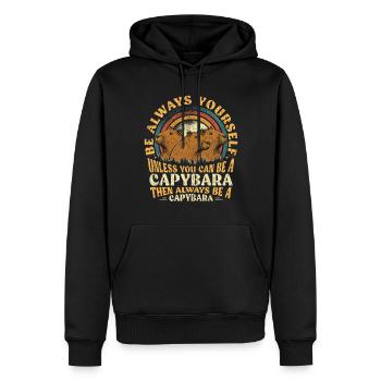 Capybara Sei Immer Du Selbst - Männer Premium Bio Hoodie - Schwarz - Vorne - Nico (187cm)
