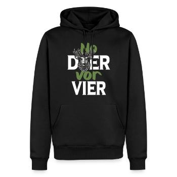 No deer vor vier kein Hiersch vor Vier - Männer Premium Bio Hoodie - Schwarz - Vorne - Nico (187cm)