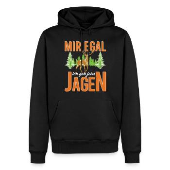Mir egal ich geh Jagen Jäger T-shirt - Männer Premium Bio Hoodie - Schwarz - Vorne - Nico (187cm)