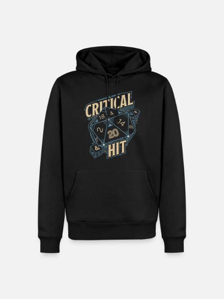 Dungeons And Dragons D20 Cube Critical Hit - Men’s Premium Organic Hoodie - black