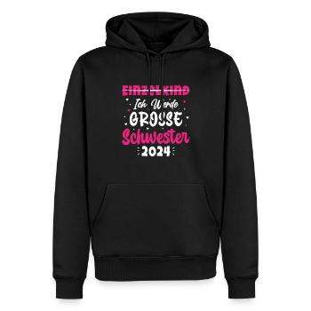 Ich Werde Eine Große Schwester 2024 - Männer Premium Bio Hoodie - Schwarz - Vorne - Nico (187cm)