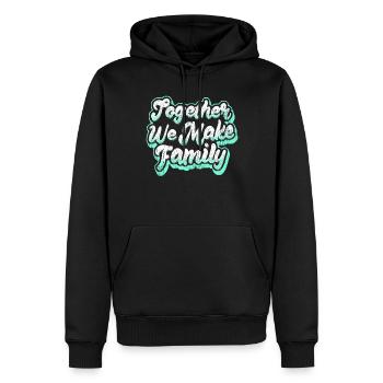 Famille Dire Inspiration - Sweat à capuche Premium bio Homme - noir - Devant - Nico (187cm)
