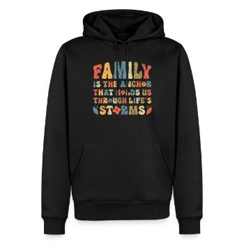 Famille Rétro Dire Amour Inspiration - Sweat à capuche Premium bio Homme - noir - Devant - Nico (187cm)
