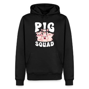 Pig Trupp - Männer Premium Bio Hoodie - Schwarz - Vorne - Nico (187cm)