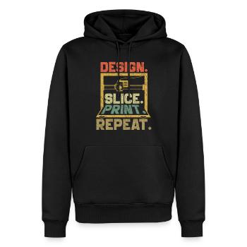 3d Druck 3d Drucker Retro Design Slice Print - Männer Premium Bio Hoodie - Schwarz - Vorne - Nico (187cm)