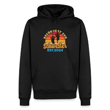 Befördert Zur Schwester 2024 Retro Vintage - Männer Premium Bio Hoodie - Schwarz - Vorne - Nico (187cm)