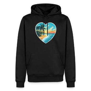 Amour de la plage - Sweat à capuche Premium bio Homme - noir - Devant - Nico (187cm)