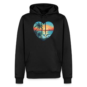 Amour de la plage - Sweat à capuche Premium bio Homme - noir - Devant - Nico (187cm)