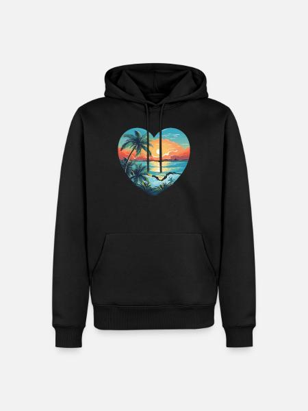 Beach Love - Men’s Premium Organic Hoodie - black