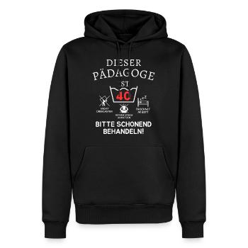 Dieser Pädagoge ist 40. Schonend behandeln! - Männer Premium Bio Hoodie - Schwarz - Vorne - Nico (187cm)