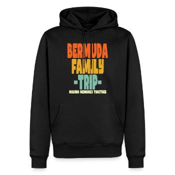 Vacances en famille aux Bermudes - Sweat à capuche Premium bio Homme - noir - Devant - Nico (187cm)