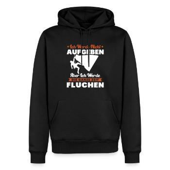 Klettern Ich werde nicht aufgeben fluchen Bouldern - Männer Premium Bio Hoodie - Schwarz - Vorne - Nico (187cm)